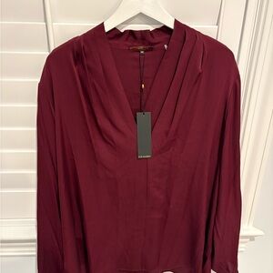 Kobi Halperin Nellie Burgundy Drape Blouse